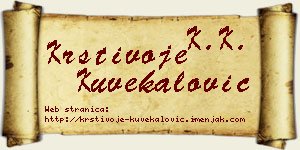 Krstivoje Kuvekalović vizit kartica